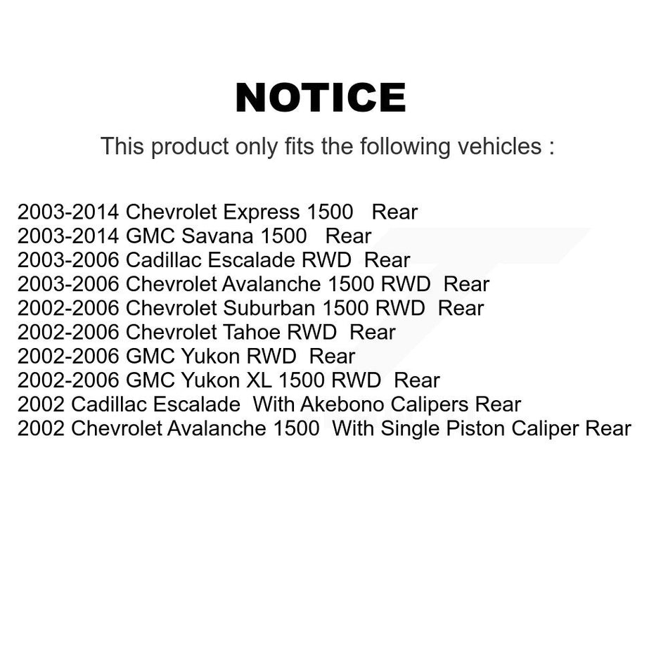 Rear Ceramic Disc Brake Pads NWF-PRC974A For Chevrolet Tahoe GMC Suburban 1500 Avalanche Yukon XL Express Cadillac Escalade Savana