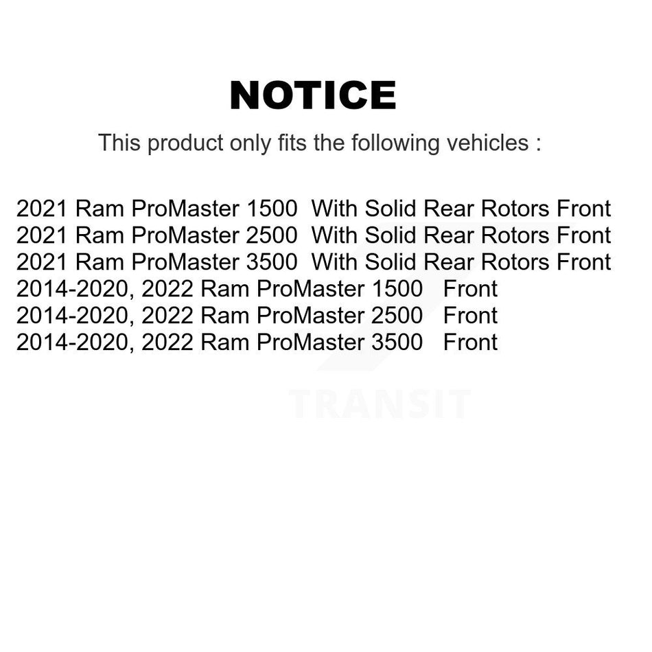 Front Semi-Metallic Disc Brake Pads NWF-PRM1540A For Ram ProMaster 1500 2500 3500