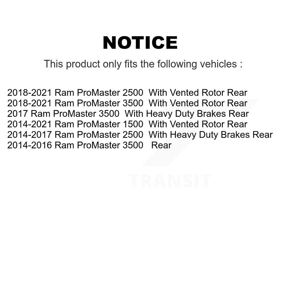 Rear Semi-Metallic Disc Brake Pads NWF-PRM1746 For Ram ProMaster 1500 2500 3500