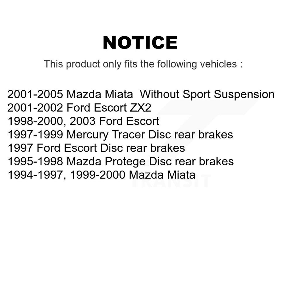 Rear Semi-Metallic Disc Brake Pads NWF-PRM636 For Mazda Miata Ford Escort Protege Mercury Tracer