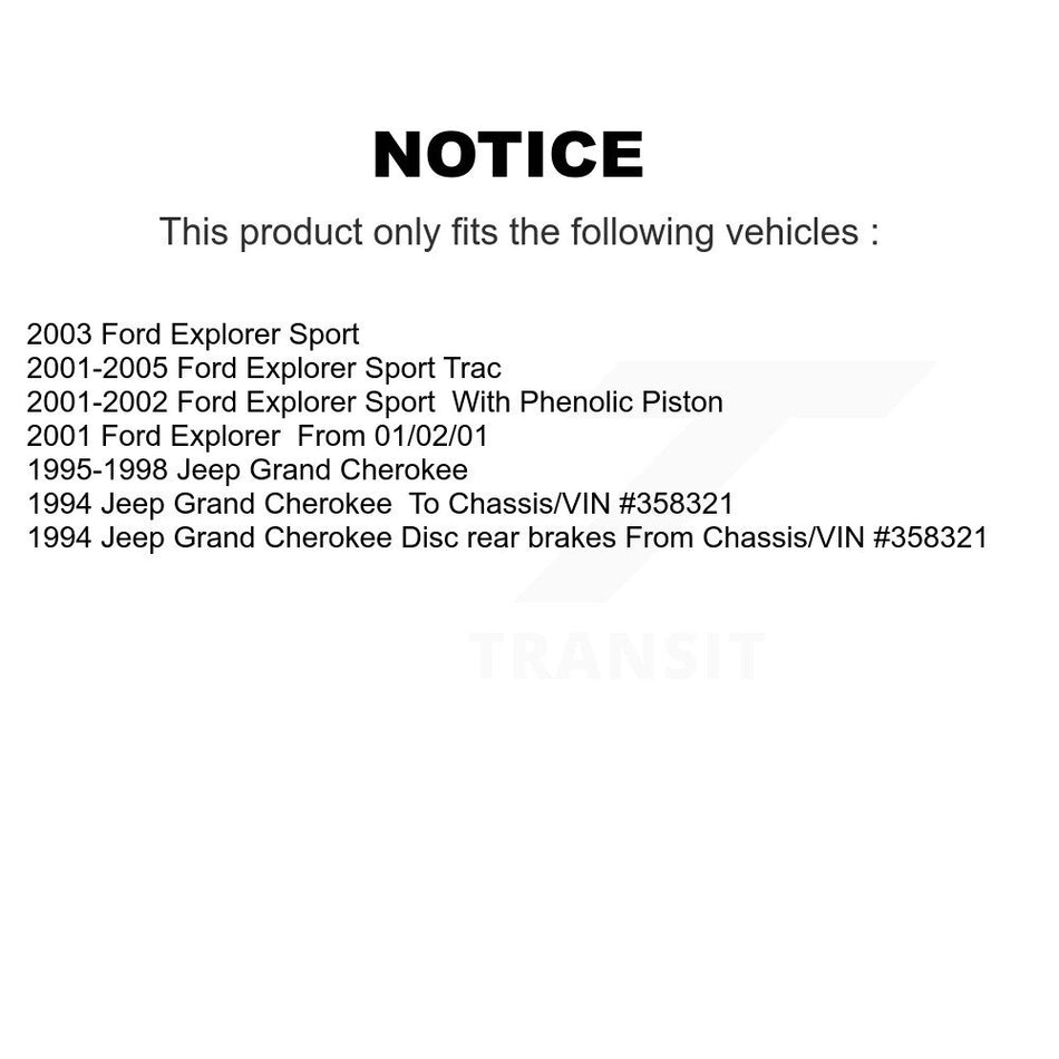 Rear Semi-Metallic Disc Brake Pads NWF-PRM666 For Ford Explorer Sport Trac Jeep Grand Cherokee