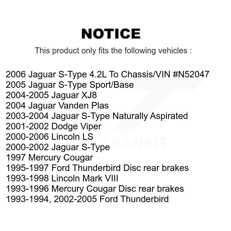 Rear Semi-Metallic Disc Brake Pads NWF-PRM806 For Ford Thunderbird Jaguar S-Type Lincoln LS Mark XJ8