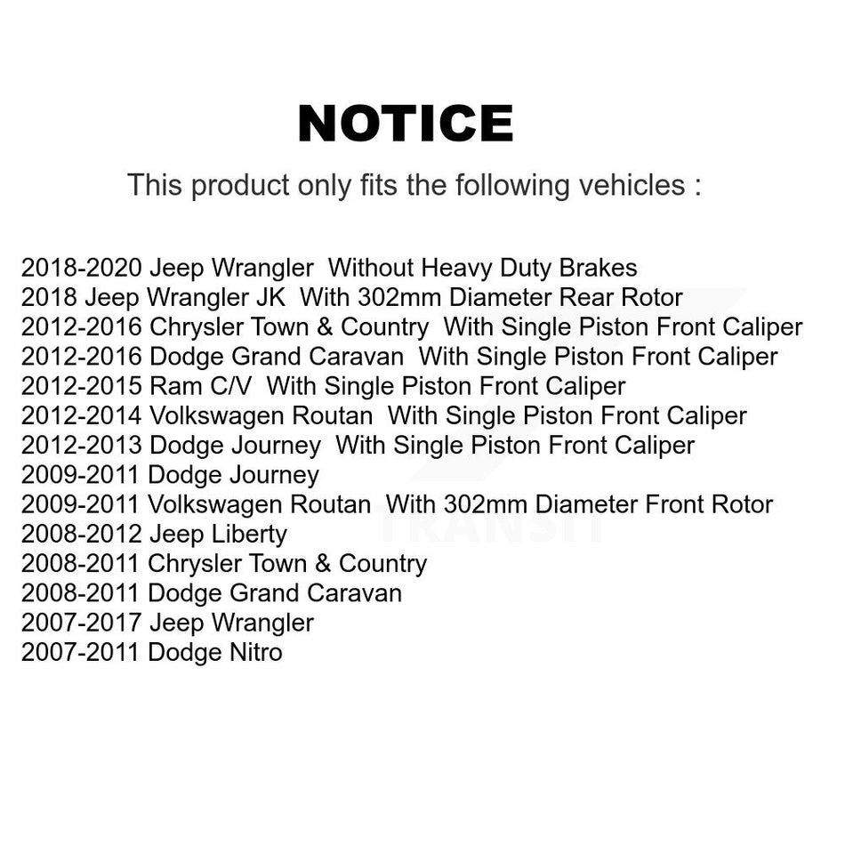 Front Ceramic Disc Brake Pads NWF-PTC1273 For Dodge Grand Caravan Jeep Wrangler Journey Chrysler &