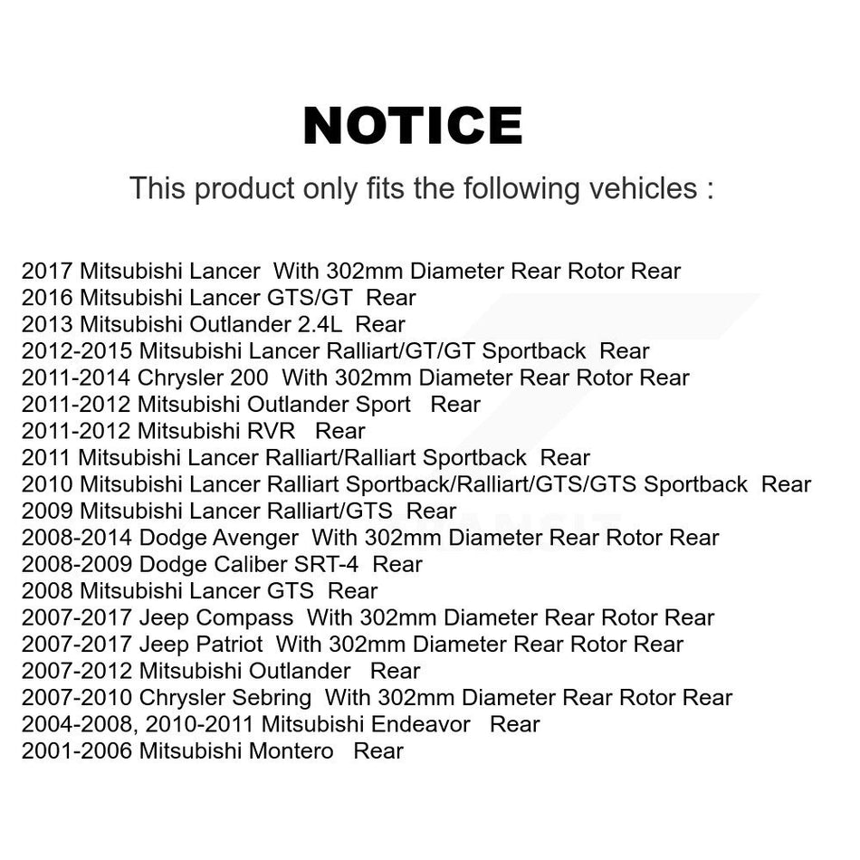 Rear Ceramic Disc Brake Pads NWF-PTC868 For Jeep Patriot Dodge Chrysler Compass Avenger Mitsubishi 200 Sebring Lancer Caliber Endeavor Outlander Sport Montero RVR