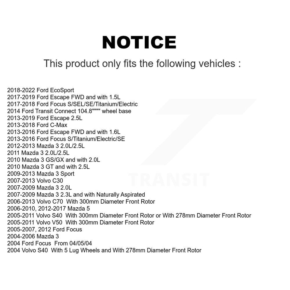 Front Semi-Metallic Disc Brake Pads PPF-D1044 For Ford Escape Mazda 3 Focus 5 EcoSport Volvo C-Max