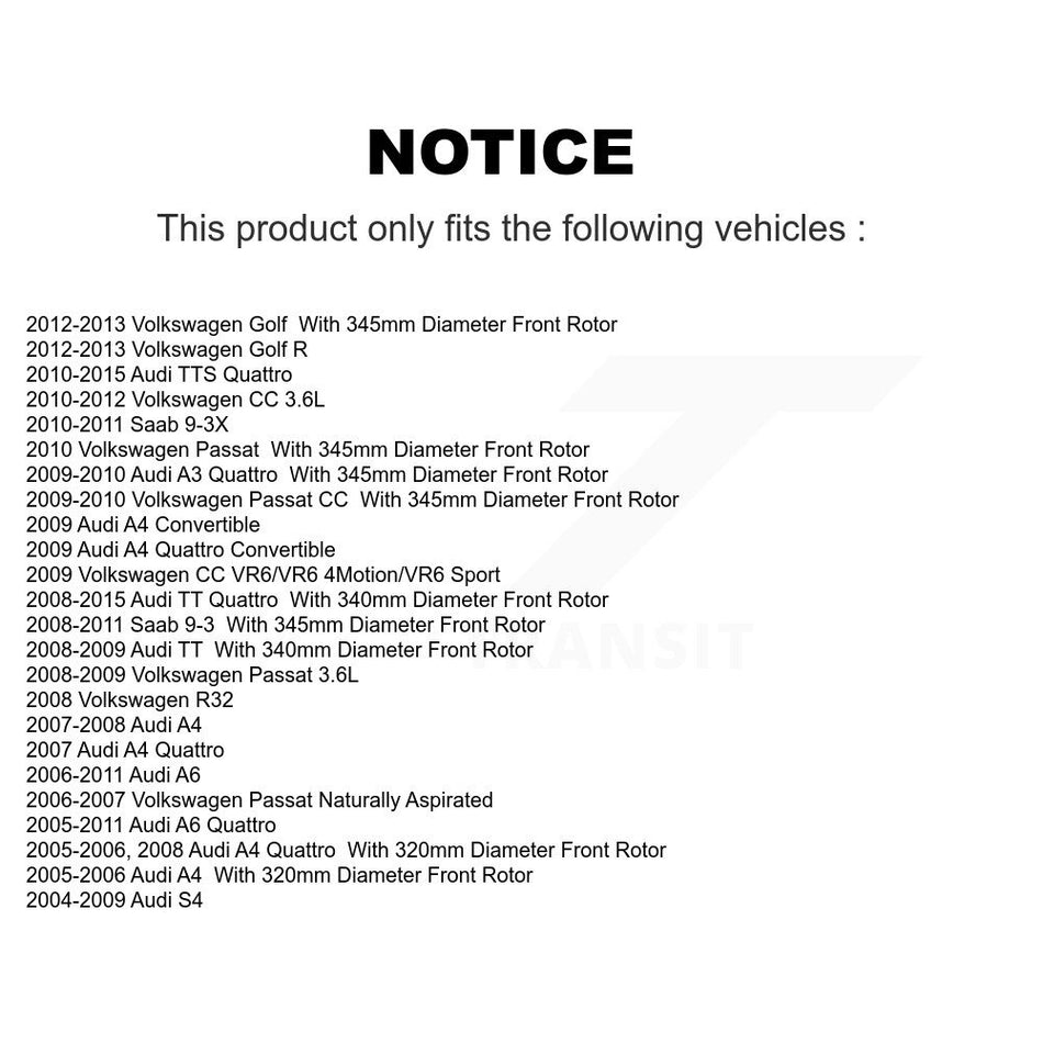 Front Semi-Metallic Disc Brake Pads PPF-D1111 For Volkswagen Audi Golf A4 Quattro Passat CC A6 TT S4