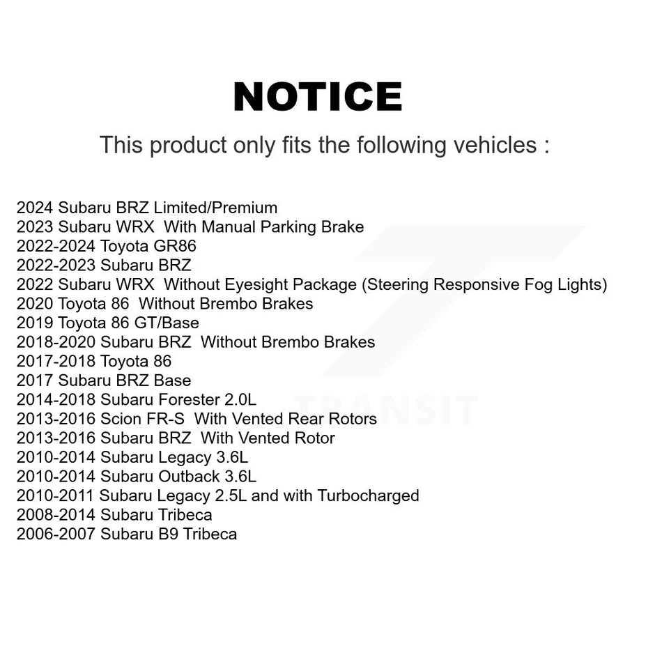 Rear Semi-Metallic Disc Brake Pads PPF-D1124 For Subaru Forester Outback Legacy BRZ WRX Scion FR-S