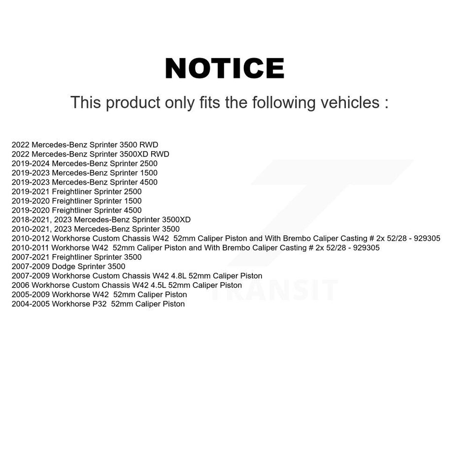 Semi-Metallic Disc Brake Pads PPF-D1268 For Mercedes-Benz Sprinter 2500 3500 Dodge 4500 3500XD W42