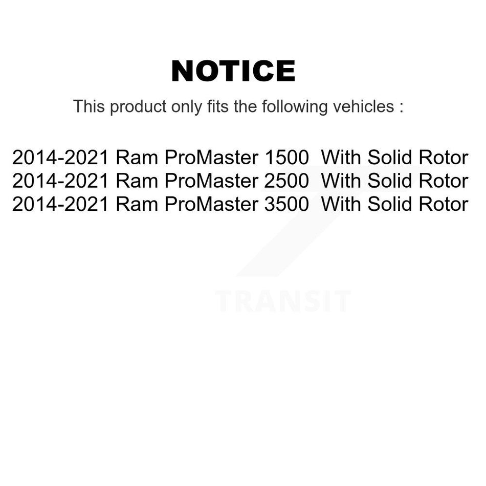 Rear Semi-Metallic Disc Brake Pads PPF-D1490 For Ram ProMaster 2500 3500 1500 With Solid Rotor