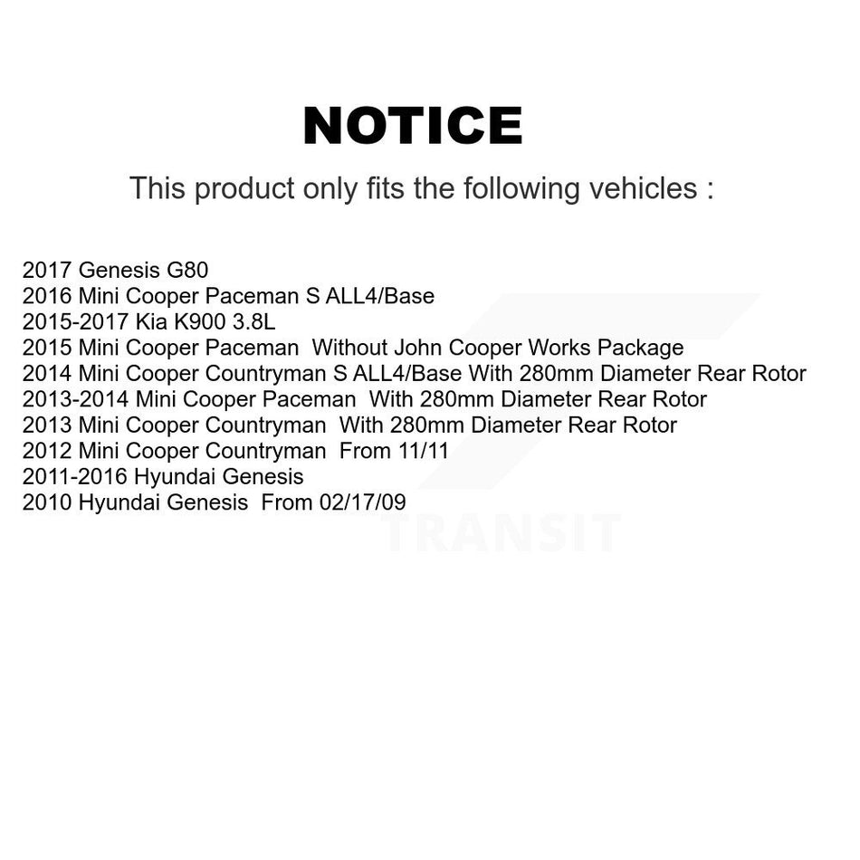 Rear Semi-Metallic Disc Brake Pads PPF-D1551 For Hyundai Genesis Mini Cooper Countryman Paceman G80