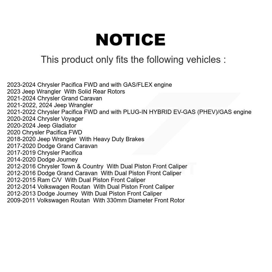 Front Semi-Metallic Disc Brake Pads PPF-D1589 For Dodge Grand Caravan Jeep Journey Wrangler Chrysler