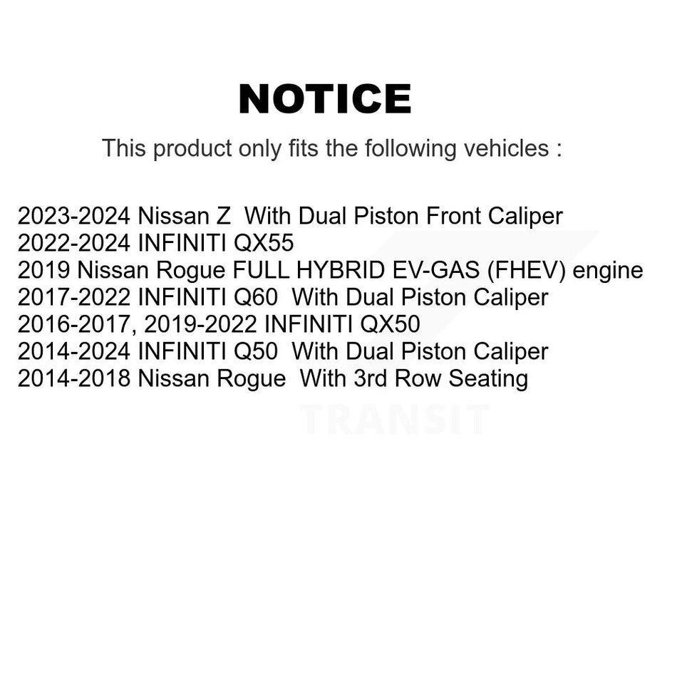Front Semi-Metallic Disc Brake Pads PPF-D1736 For Nissan Rogue INFINITI Q50 QX50 Q60 QX55 Z