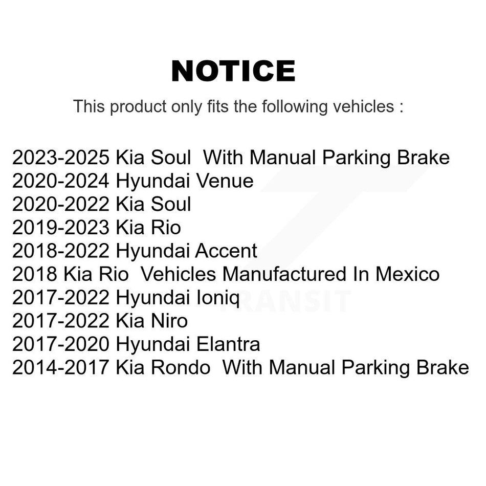 Rear Semi-Metallic Disc Brake Pads PPF-D1812 For Hyundai Elantra Kia Venue Rio Soul Ioniq Rondo Niro