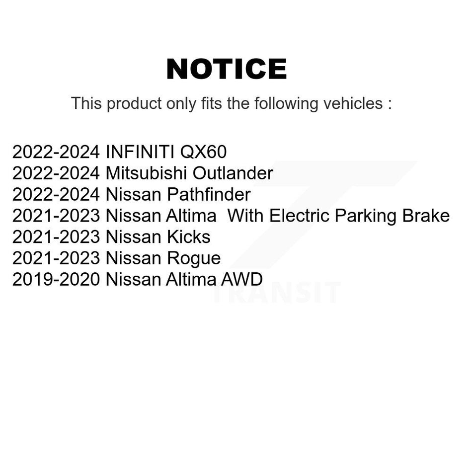 Rear Semi-Metallic Disc Brake Pads PPF-D2200 For Nissan Rogue Mitsubishi Outlander Kicks Pathfinder