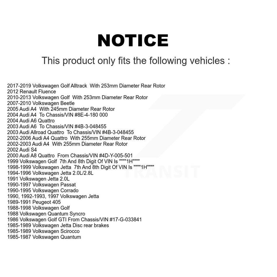 Rear Semi-Metallic Disc Brake Pads PPF-D340 For Volkswagen Golf Audi Alltrack A4 Quattro Beetle A6