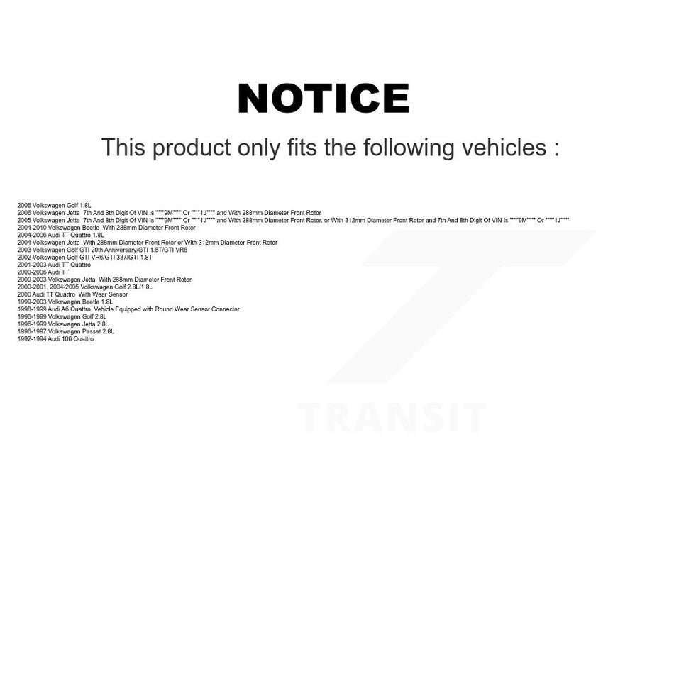 Front Semi-Metallic Disc Brake Pads PPF-D687A For Volkswagen Jetta Golf Beetle Audi TT Quattro A6