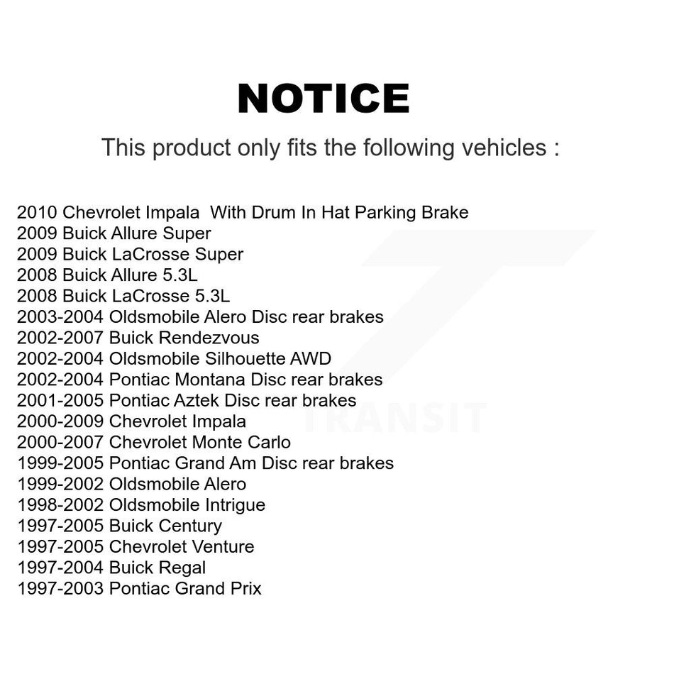 Rear Semi-Metallic Disc Brake Pads PPF-D698 For Chevrolet Impala Buick Pontiac Grand Am Century Prix