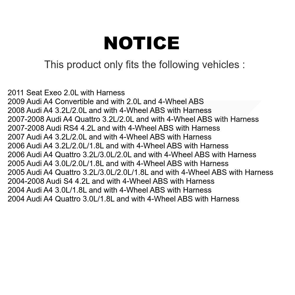 Front ABS Wheel Speed Sensor SEN-2ABS0011 For Audi A4 Quattro S4 RS4 Seat Exeo