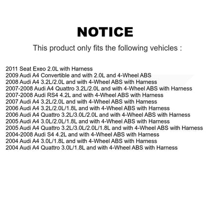 Front ABS Wheel Speed Sensor SEN-2ABS0011 For Audi A4 Quattro S4 RS4 Seat Exeo