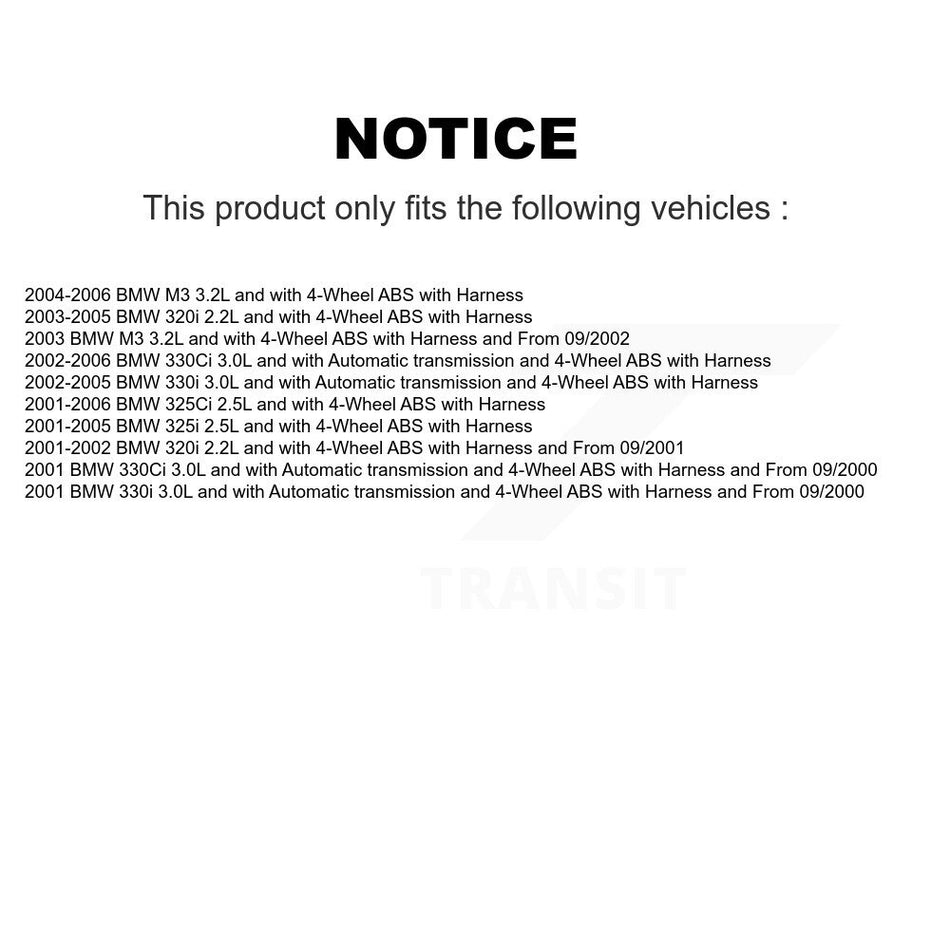 Rear ABS Wheel Speed Sensor SEN-2ABS0075 For BMW 330Ci 325Ci 325i M3 320i 330i