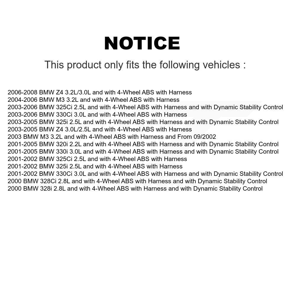 Front ABS Wheel Speed Sensor SEN-2ABS0076 For BMW Z4 330Ci 325Ci 325i M3 320i 330i 328Ci 328i