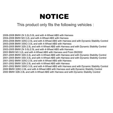 Front ABS Wheel Speed Sensor SEN-2ABS0077 For BMW Z4 330Ci 325Ci 325i M3 320i 330i 328Ci 328i