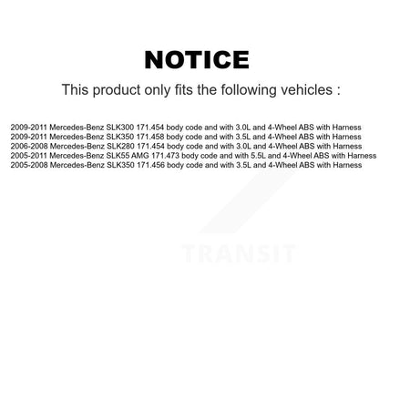 Rear Left ABS Wheel Speed Sensor SEN-2ABS0089 For Mercedes-Benz SLK350 SLK280 SLK55 AMG SLK300