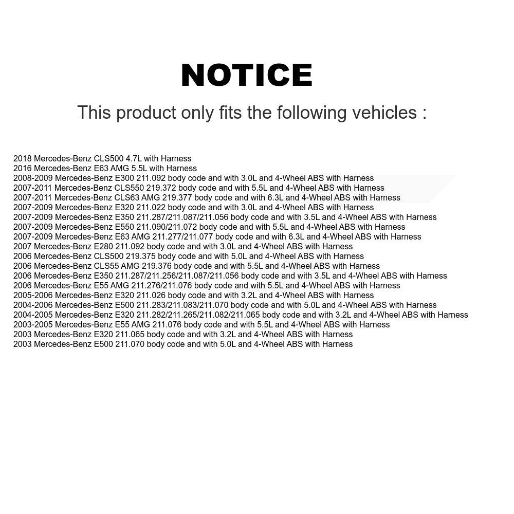Rear ABS Wheel Speed Sensor SEN-2ABS0095 For Mercedes-Benz E320 E350 E300 E500 CLS550 CLS500 E550