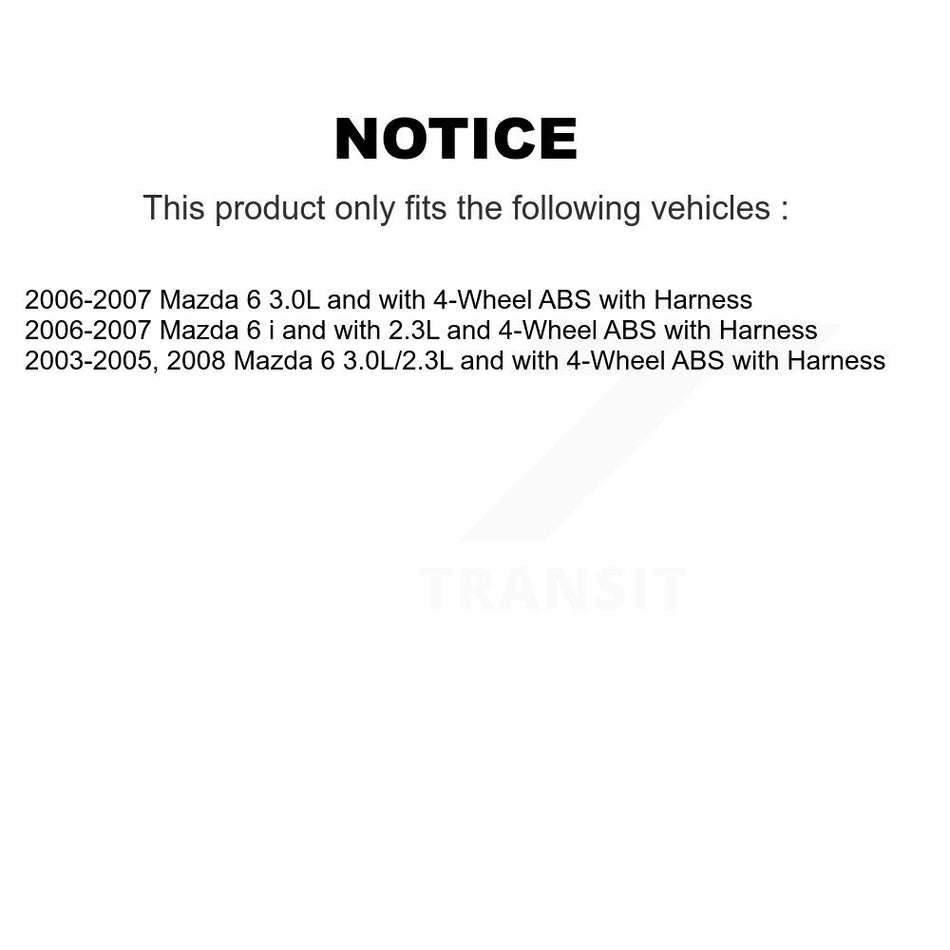 Rear Left ABS Wheel Speed Sensor SEN-2ABS0116 For Mazda 6 with Harness
