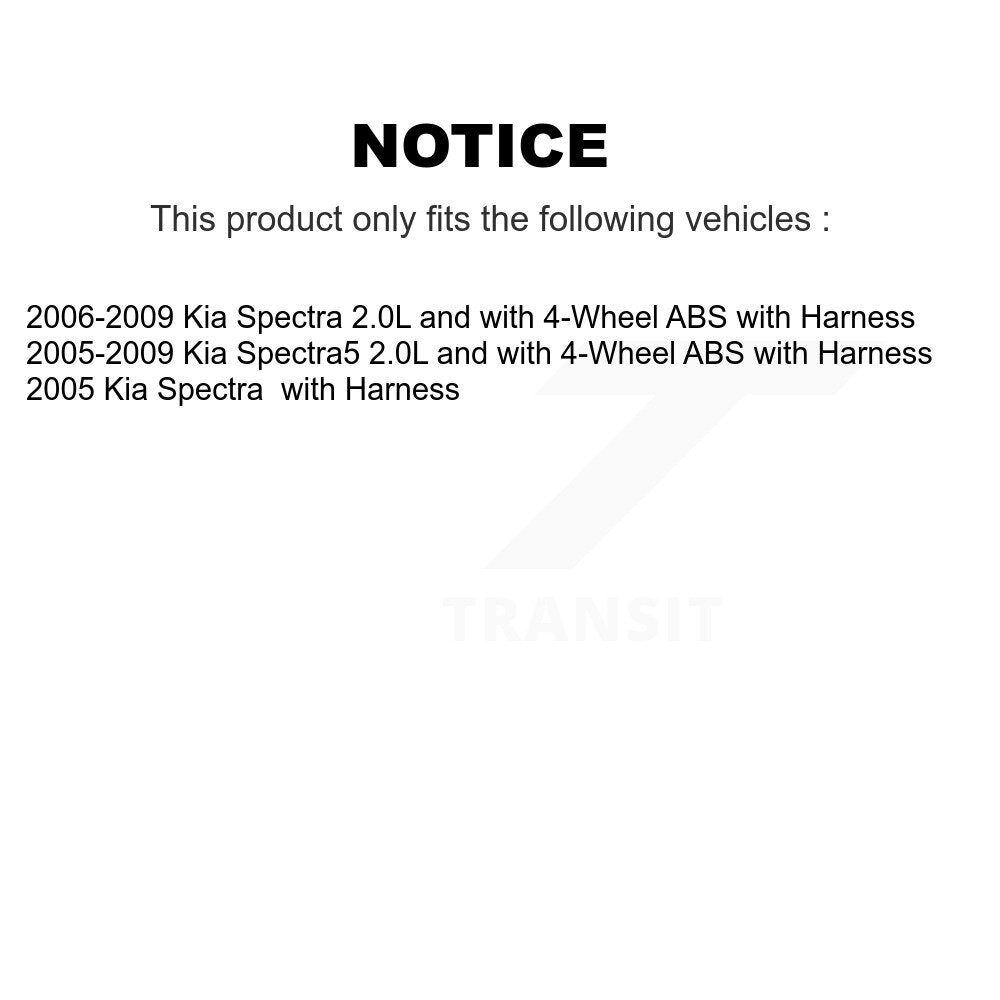 Front Right ABS Wheel Speed Sensor SEN-2ABS0126 For Kia Spectra Spectra5 with Harness