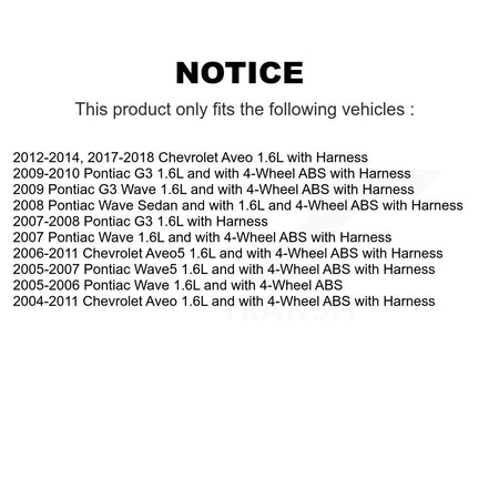 Front Right ABS Wheel Speed Sensor SEN-2ABS0131 For Chevrolet Aveo Pontiac Aveo5 Wave G3 Wave5