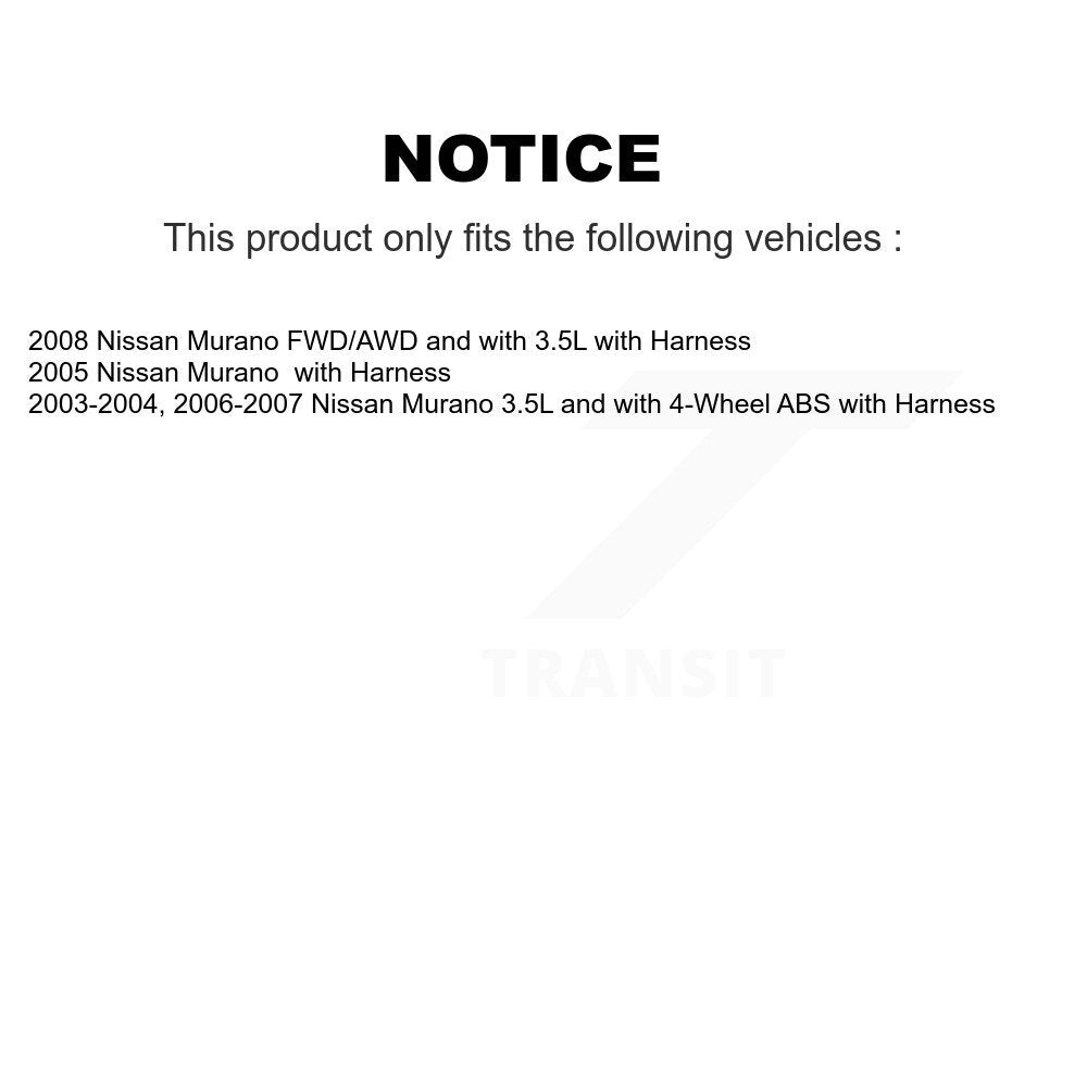 Front Left ABS Wheel Speed Sensor SEN-2ABS0147 For Nissan Murano with Harness
