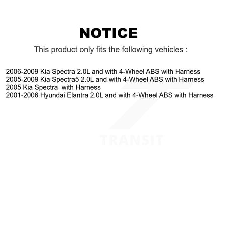 Rear Right ABS Wheel Speed Sensor SEN-2ABS0155 For Hyundai Elantra Kia Spectra Spectra5 with Harness