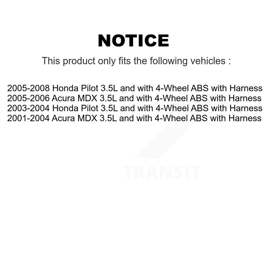 Rear Left ABS Wheel Speed Sensor SEN-2ABS0170 For Honda Pilot Acura MDX 3.5L with 4-Wheel