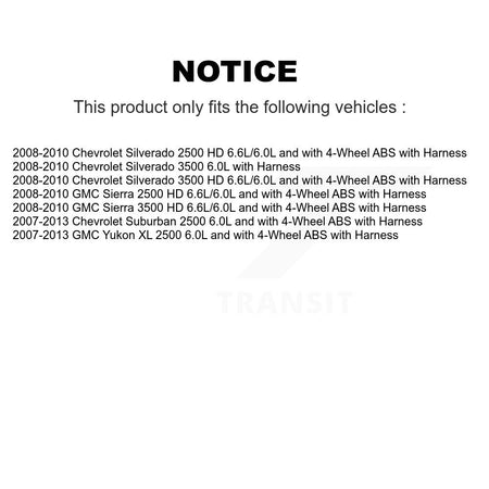 Front ABS Wheel Speed Sensor SEN-2ABS0181 For Chevrolet GMC Sierra 2500 HD Silverado 3500 Suburban