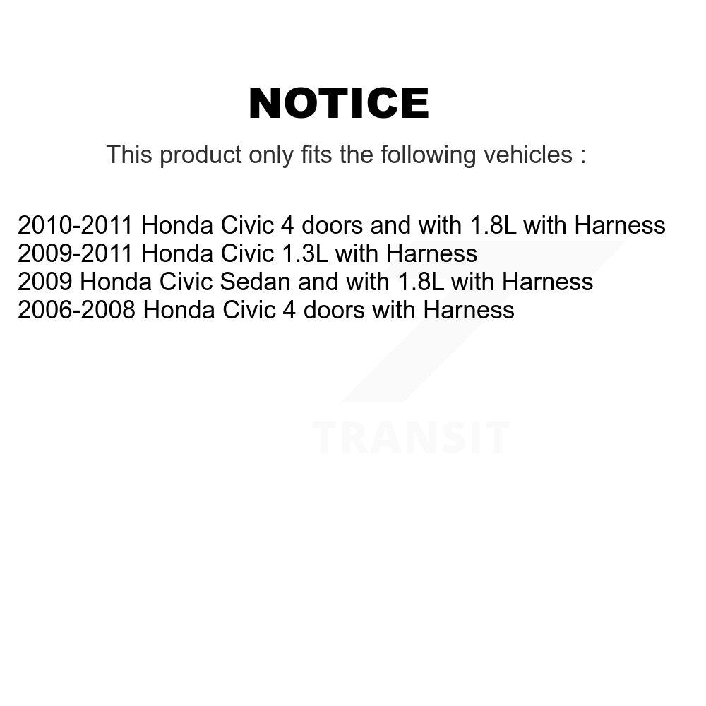 Front Left ABS Wheel Speed Sensor SEN-2ABS0201 For Honda Civic with Harness