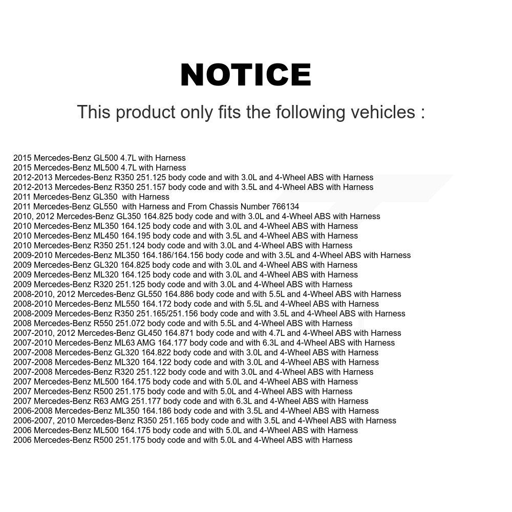 Rear ABS Wheel Speed Sensor SEN-2ABS0205 For Mercedes-Benz ML350 ML320 GL350 R350 GL320 GL450 GL550