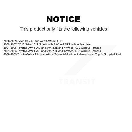 Rear ABS Wheel Speed Sensor SEN-2ABS0246 For Toyota RAV4 Celica Scion tC