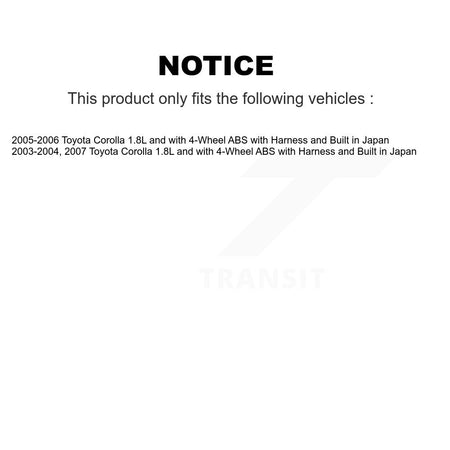 Front Right ABS Wheel Speed Sensor SEN-2ABS0294 For Toyota Corolla with Harness Built in Japan