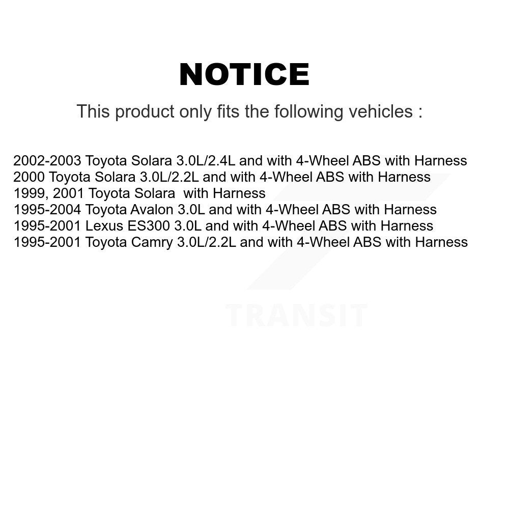 Rear Left ABS Wheel Speed Sensor SEN-2ABS0313 For Toyota Camry Solara Avalon Lexus ES300