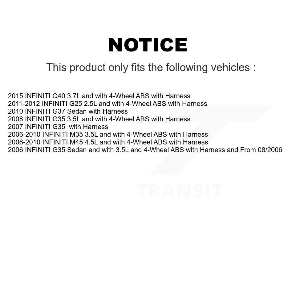 Rear ABS Wheel Speed Sensor SEN-2ABS0330 For INFINITI G35 G37 M35 G25 M45 Q40