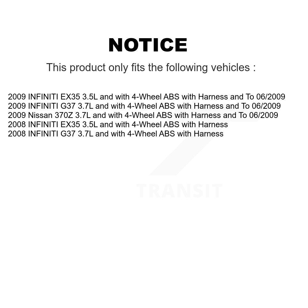 Rear Left ABS Wheel Speed Sensor SEN-2ABS0333 For INFINITI G37 EX35 Nissan 370Z