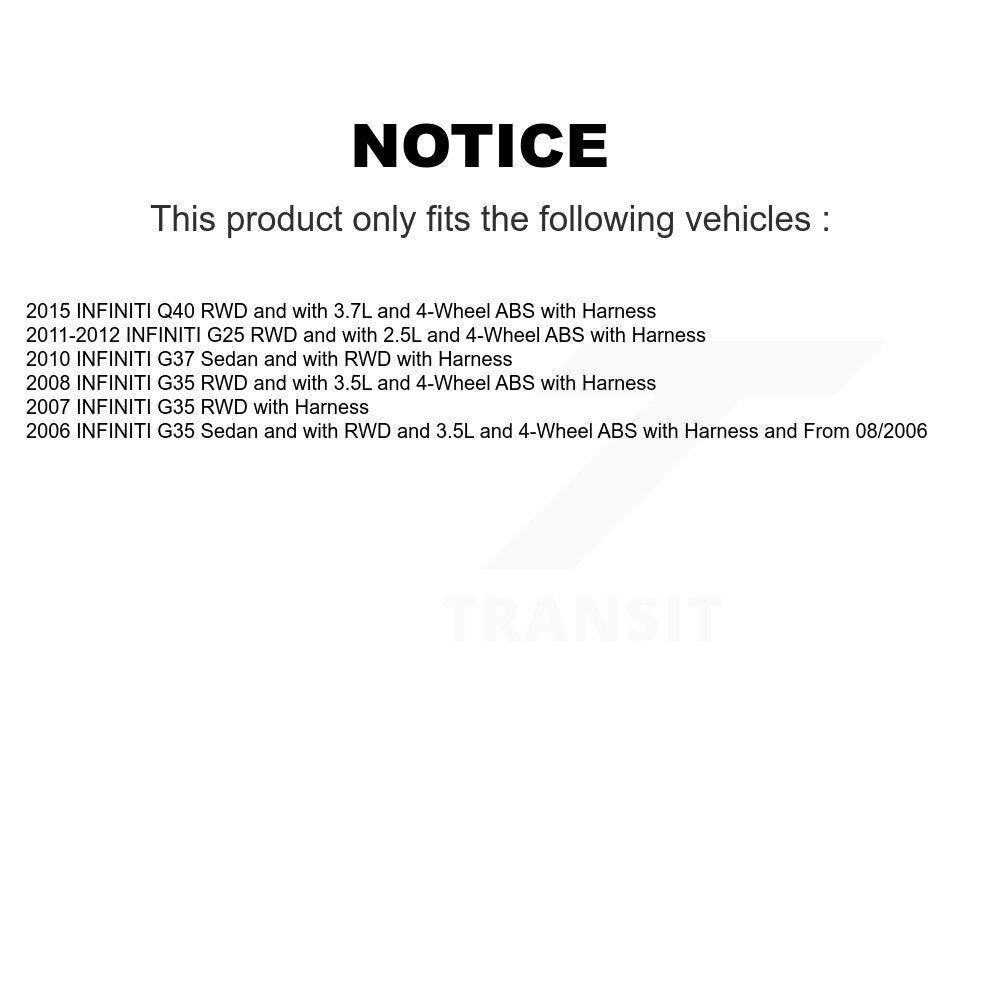 Front ABS Wheel Speed Sensor SEN-2ABS0336 For INFINITI G35 G37 G25 Q40