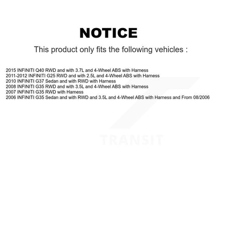 Front ABS Wheel Speed Sensor SEN-2ABS0336 For INFINITI G35 G37 G25 Q40