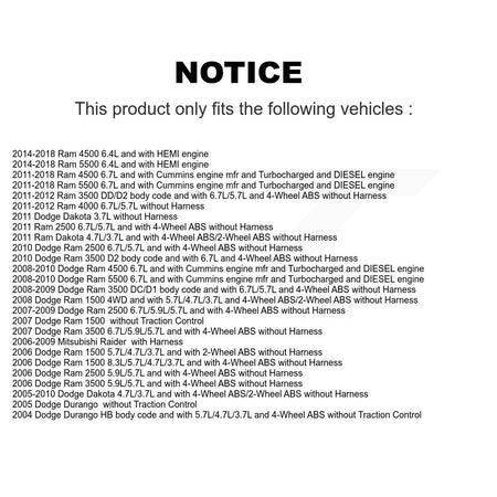 Rear ABS Wheel Speed Sensor SEN-2ABS0341 For Dodge Ram 1500 3500 2500 Dakota Durango Mitsubishi 4500