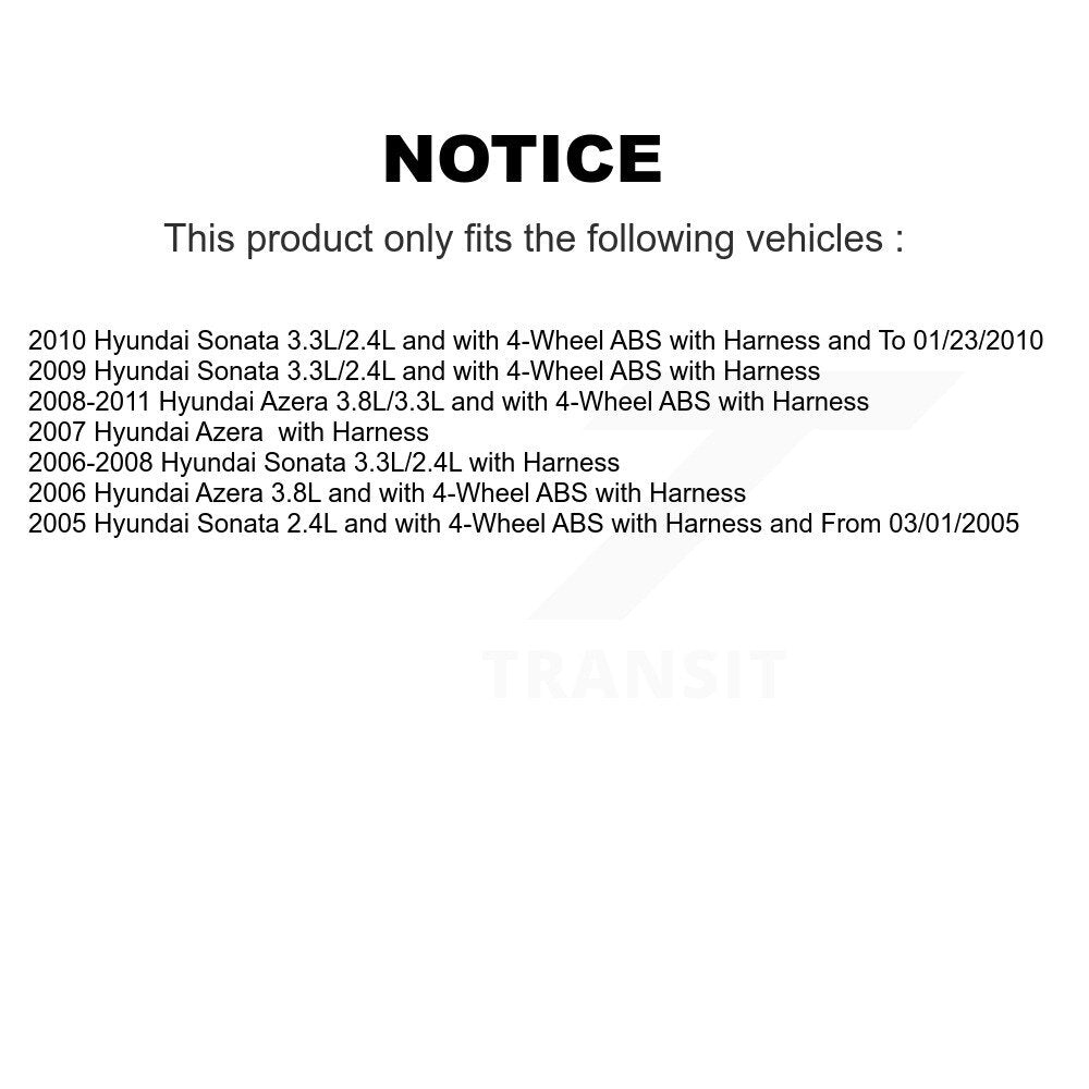 Front Left ABS Wheel Speed Sensor SEN-2ABS0364 For Hyundai Sonata Azera