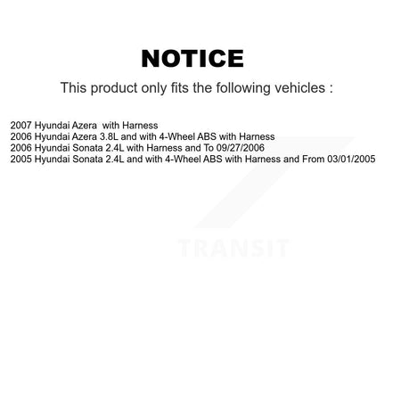 Rear Right ABS Wheel Speed Sensor SEN-2ABS0376 For Hyundai Sonata Azera