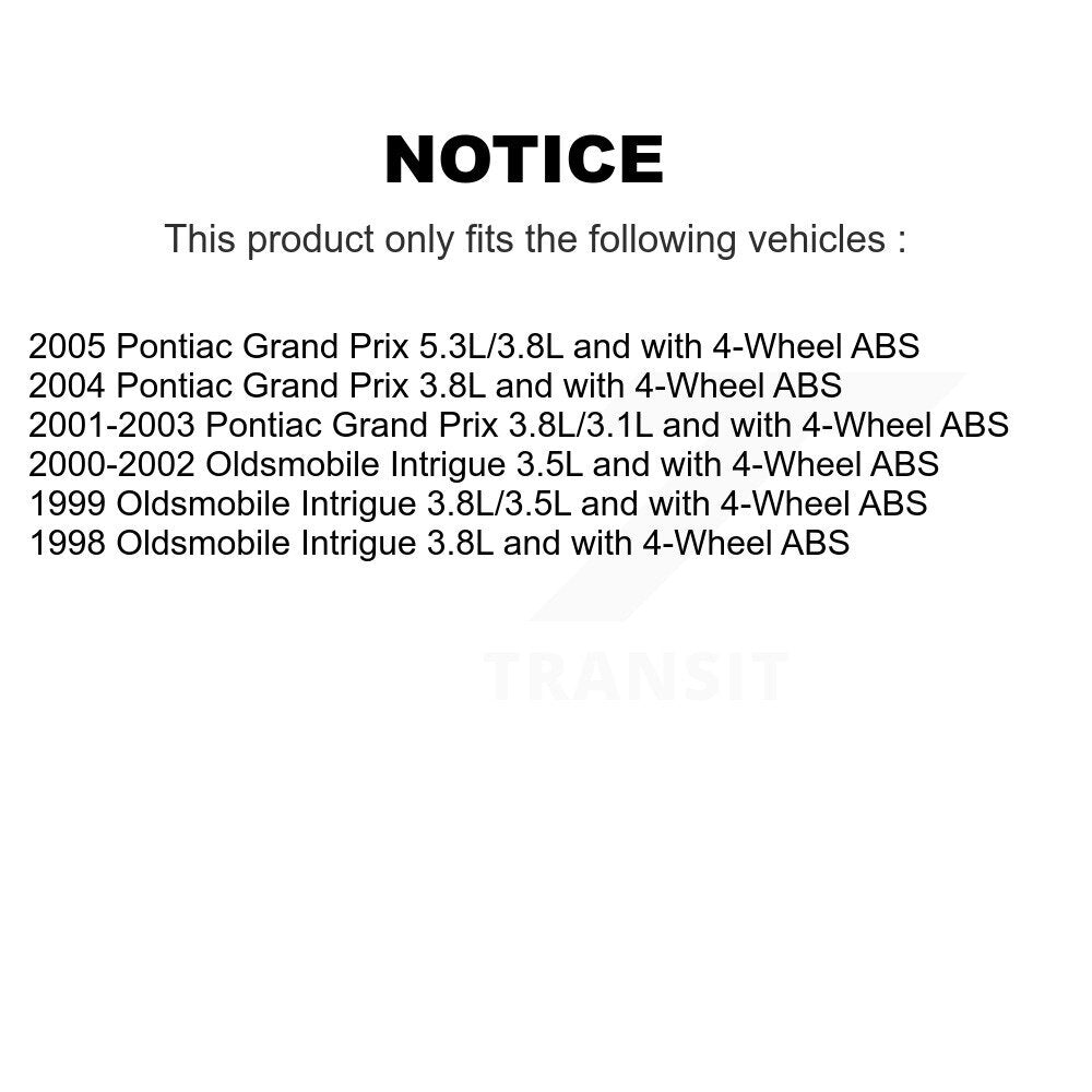 Front ABS Wheel Speed Sensor Wiring Harness SEN-2ABS0394 For Chevrolet Impala Pontiac Grand Prix