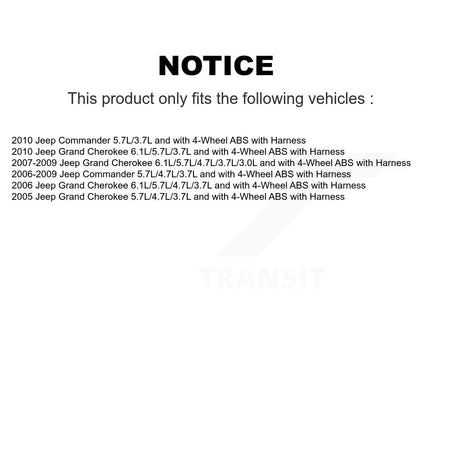 Front ABS Wheel Speed Sensor SEN-2ABS0432 For Jeep Grand Cherokee Commander with Harness