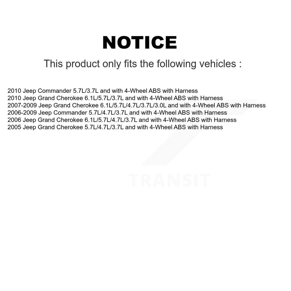 Rear ABS Wheel Speed Sensor SEN-2ABS0468 For Jeep Grand Cherokee Commander with Harness